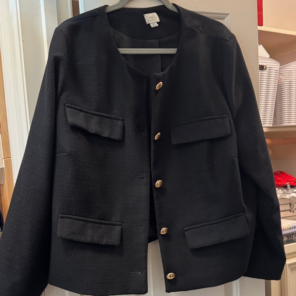 A New Day Black Blazer with Gold Buttons
